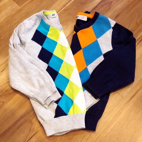 H&M Other - Bundle of H&M, kid's, argyle, v neck sweaters!!